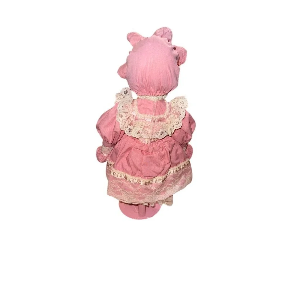 Princess House Katrina Porcelain Collector Doll‎ Pink Lace Dress w/ Stand